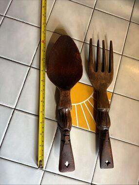 Handcrafted Vintage Wooden Spoon and Fork Wall Decor